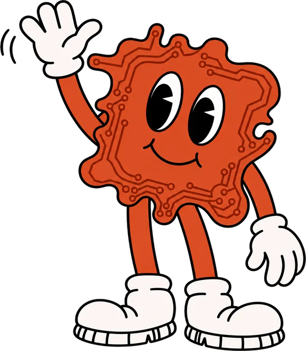 La Puce, mascotte de KØRE, qui fait coucou